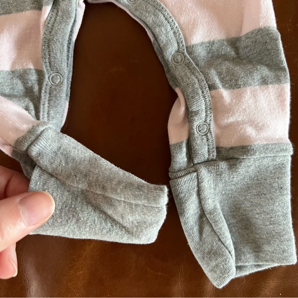 BURTS BEES Rugby Stripe Romper, 6-9mo - Picture 4 of 7